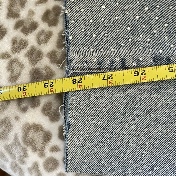 Kensie Women's Rhinestone Blue Straight Leg Jeans - Picture 6 of 8